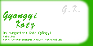 gyongyi kotz business card